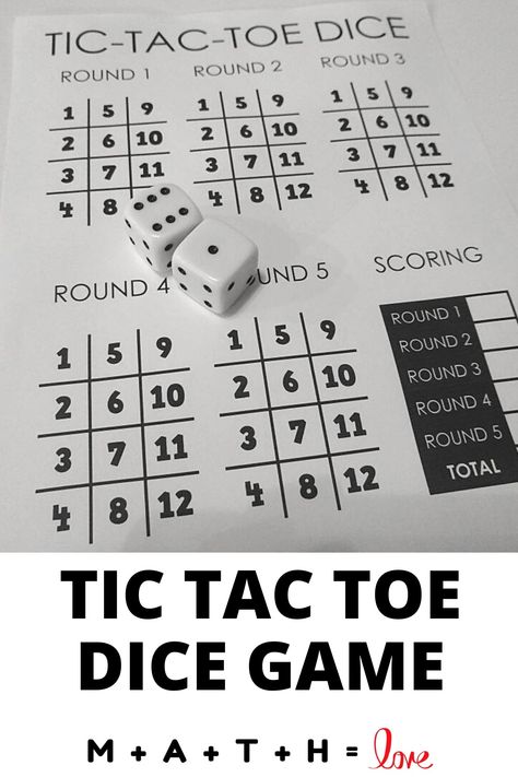 Your students will love this fun tic tac toe dice game which makes a great activity for early finishers in the classroom. Be sure to check out Math = Love for even more dice games. Addition Dice Games, Dice Game For Large Group, Special Needs Games Activities, Dice Games Kids, Math Dice Games 3rd Grade, Fun Lessons For Elementary School, Dice Bingo Free Printable, Back And Forth Dice Game, Dice Games For Kids Free Printables