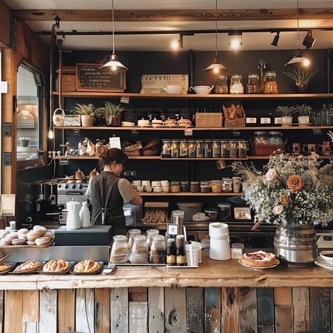 #CozyCoffeeShop: A #barista prepares #coffee in a cozy #cafe adorned with fresh #desserts and vibrant #blooms. #AIart #AIphoto #StockCake ⬇️ Download and 📝 Prompt 👉 https://stockcake.com/i/cozy-coffee-shop_493108_759916 Authentic Coffee Shop Design, Natural Coffee Shop, Cafe Inspo Coffee Shop, Coffee Shop Fireplace, Coffee Bar Ideas For Cafes, Colombian Coffee Shop, Local Coffee Shop Aesthetic, Cottage Coffee Shop, Coffee Shop Design Cozy