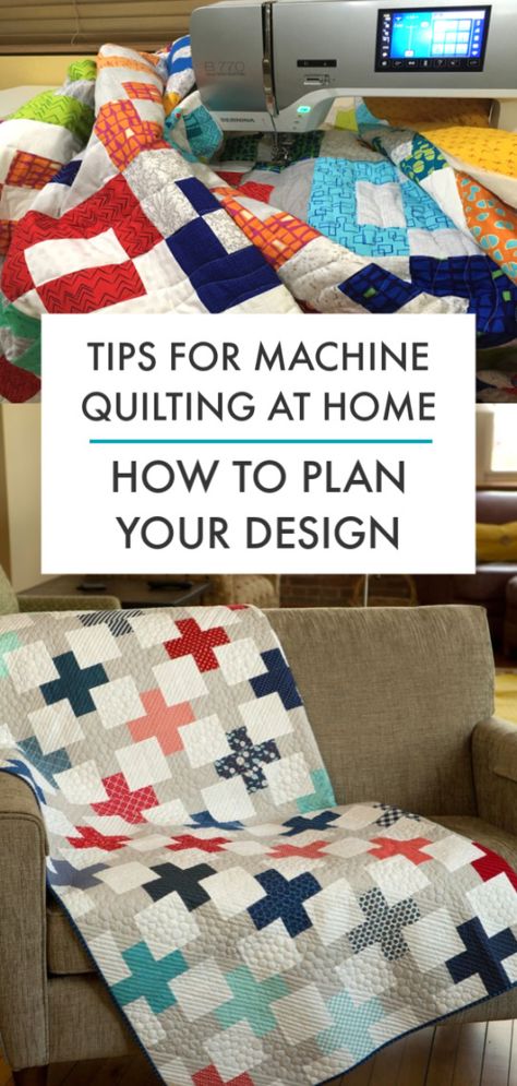 How to Plan Your Machine Quilting - from Christa Watson - Diary of a Quilter - a quilt blog Machine Quilting Tutorial, Walking Foot Quilting, Free Motion Designs, Machine Quilting Patterns, Sewing Room Design, Start Quilting, Machine Quilting Designs, Trendy Sewing, Beginner Sewing Projects Easy