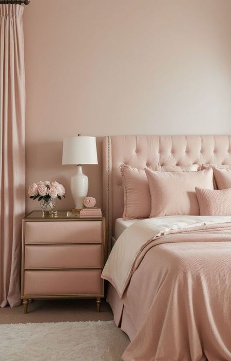 10 Pastel Pink Interiors That Will Make You Swoon Pink And Beige Bedroom, Pink Bedroom Accessories, Light Pink Bedrooms, Dusty Pink Bedroom, Blush Pink Bedroom, Rose Gold Bedroom, Nordic Winter, Pink Bedroom Decor, Beige Bedroom