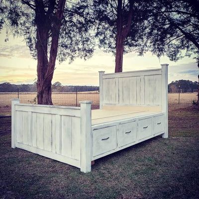 Farmhouse Storage Bed, Full Bed With Storage, Twin Storage Bed, Farmhouse Style Bedding, Farmhouse Headboard, Storage Bed Queen, Farmhouse Bed, Farmhouse Storage, King Storage Bed