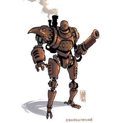 Bone Dust, Steampunk Robots, Steampunk Character, Steampunk Robot, Sharkboy And Lavagirl, Arte Robot, Concept Art Character, Dungeons And Dragons Characters, Steampunk Design