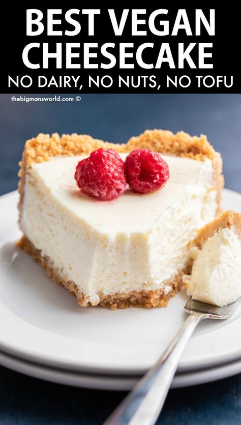 Best Vegan Cheesecake, Dairy Free Cheesecake Recipe, Dairy Free Cheesecake, Vegan Cheesecake Recipe, Vegan Baking Recipes, No Dairy, Vegan Cheesecake, Desserts Vegan, Dairy Free Dessert