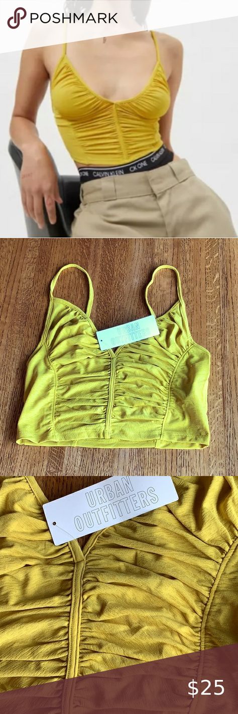 Urban Outfitters Aluna Tank - Medium.  New! Gold Stock, Harvest Gold, Urban Outfitters Tops, Urban Outfitters, Size Medium, Outfit Inspo, Plus Fashion, Green, Dresses