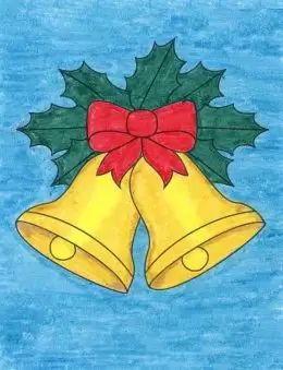 Easy How to Draw Christmas Bells Tutorial and Christmas Bells Coloring Pag · Art Projects for Kids Christmas Bells Drawing, Crismas Tree, Christmas Drawings For Kids, Christmas Drawing Ideas, Easy Christmas Drawings, Xmas Drawing, Christmas Tree Drawing, Bell Art, Christmas Tree Coloring Page