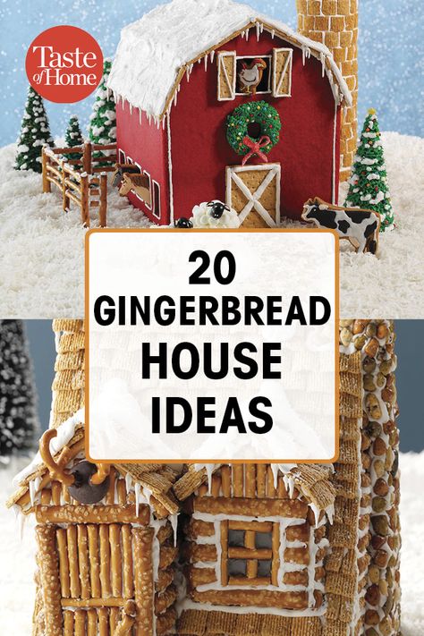 Beginner Gingerbread House Ideas, Dark Gingerbread House, Gingerbread House Beginner, Non Gingerbread House Ideas, Gingerbread House Patterns Free, Santa Workshop Gingerbread House, Ginger Bread House Contest Ideas, Edible Gingerbread House Ideas, Clever Gingerbread House Ideas