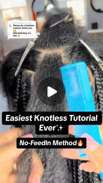 black_hair_court on Instagram: "Easiest knotless braids tutorial ever Follow @blackhaircourt_ for braids inspiration  . 💫Follow @touchedbycrys  . Note:if you want your video taken down from this page please dm. . .  Tag a friend Leave a comment . . 🎥 @pilothairstudio  . . . . . . . . . . . . . . .  #explore  #theshaderoom #blackexcellence #blackculture #blackgirlskillingit #themelaninshadesroom #blacktwitter #blackhollywood #blackqueens #balleralert #afrocentric #problack #themelaninshadesroom #blackhistory #darkskinwomen #melaninrich #blackhistorymonth#melaninqueens #blackdontcrack #blackownedclothing  #healthy_hair_journey #protectivestyles #unconditionedroots #blackunfiltered  #shareblackstories #blackexcellence #blackachievers #blackhaircourt" Crown Braids For Black Women, Crochet Braids Tutorial, Braiding Techniques, Box Braids Tutorial, Natural Hair Problems, Knotless Braid, Diy Hairstyle, Braids Tutorial, Hair Education