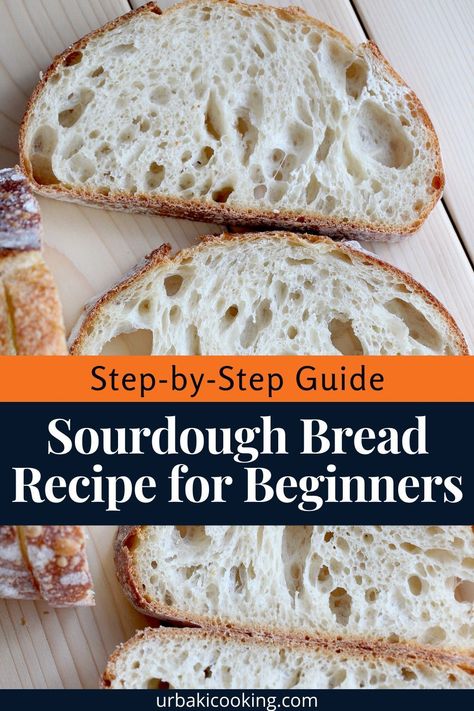 Discover the art of baking with this comprehensive guide on sourdough bread for complete beginners. Learn the basics of sourdough starters, kneading techniques, and fermentation times. This step-by-step tutorial walks you through each stage, offering tips on achieving the perfect crust and soft interior. Ideal for first-time bakers, this guide provides everything you need to start your sourdough journey with confidence and success. Sourdough French Bread Recipe, Beginners Bread Recipe, Easy Sourdough Bread Recipe, Making Sourdough Bread, Homemade Sourdough Bread, Sourdough Starter Recipe, Sourdough Baking, Sourdough Bread Recipe, Starters Recipes