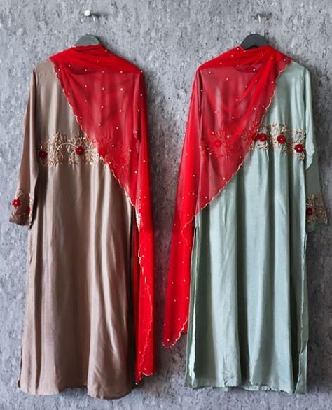 Beautiful Embroidered Cotton-Silk Kurtis with red dupatta Red Dupatta Combination Suit, Red Colour Combinations, Indian Bridal Wear Red, Silk Kurtis, Red Dupatta, Red Color Combinations, Indian Suit, Suit Combinations, Desi Outfits