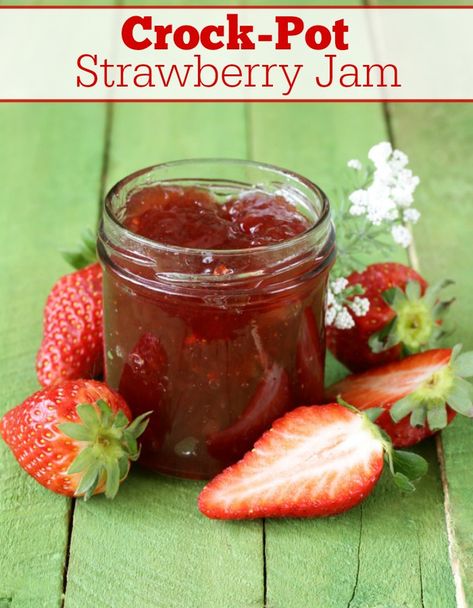 Crockpot Canning Recipes, Slow Cooker Strawberry Jam, Crockpot Jelly Recipes, Crockpot Jam Recipes, Crock Pot Jam, Low Carb Low Cholesterol, Crockpot Jam, Jam Canning, Low Calorie Low Carb