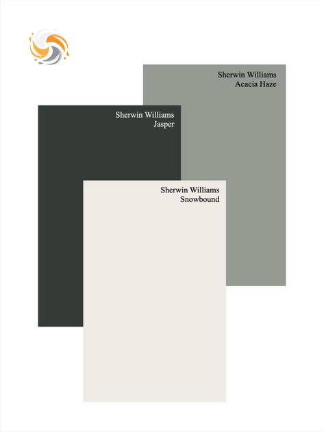 Sw Jasper Accent Wall, Greige Exterior House Colors Sherwin Williams, Colors That Pair With Snowbound, Sherwin Williams Jasper Bathroom, Acadia Haze Sherwin Williams Exterior, New Construction Home Interior, Sherwin Williams Geyser Steam, Sw Jasper Kitchen Cabinets, Snowbound And Evergreen Fog