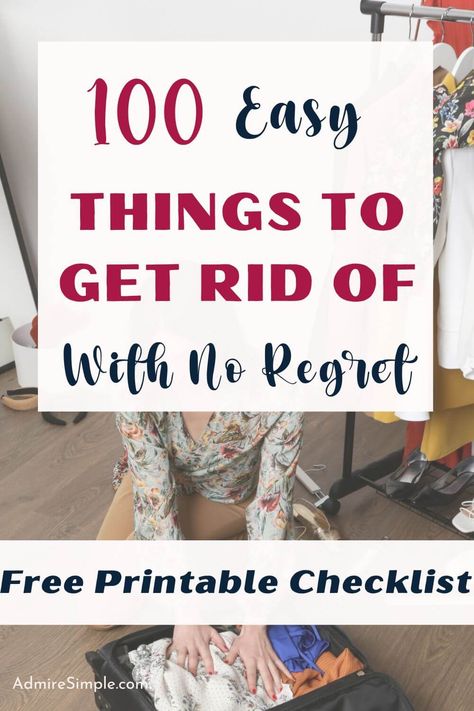 Got too much stuff and no storage space at home? Here is a list of Things to declutter from your home. Free printable decluttering checklist to help you clean and declutter faster. 100 things that you can get rid of right now. Declutter every room in your house easily with this checklist.