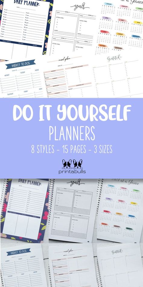 do it yourself printable annual planner 3 Ring Binder Planner Printables, Planner Making Ideas, Free Home Organization Printables, Creating Planner Pages, Diy Planner Pages Ideas, Binder Calendar Printables Free, Custom Planner Pages, A4 Planner Printables Free, Happy Planner Templates Free Printables