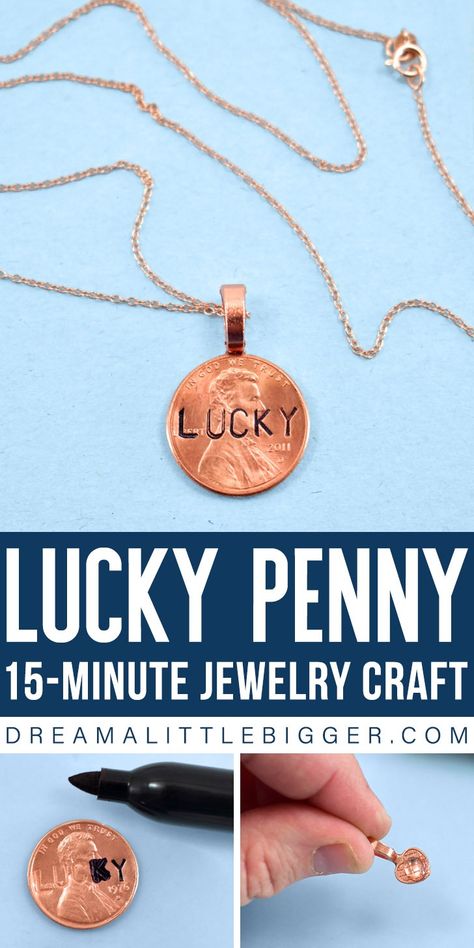 Penny Jewelry Diy, Penny Keychain Diy, Jewelry Made From Coins, Diy Hand Stamped Jewelry, Stamping Jewelry Diy, Stamped Jewelry Ideas, Diy Metal Stamping, Coin Jewelry Diy, Pennies Crafts