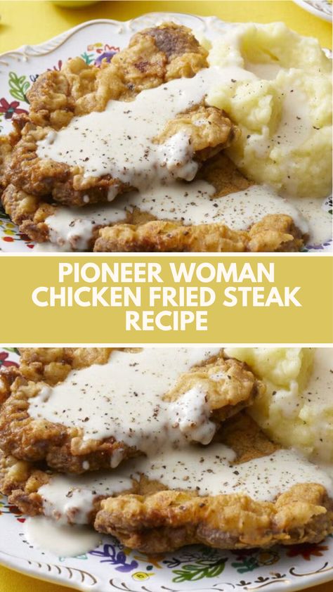 This delicious chicken fried steak is a quick, comforting meal perfect for dinner. It’s crispy on the outside and juicy on the inside, topped with rich gravy. You can easily make it with common pantry ingredients like flour, eggs, and milk. Serve it with mashed potatoes for a classic Southern dish everyone will love! Dinners Everyone Will Love, Ree Drummond Chicken Fried Steak, Mock Chicken Fried Steak, Best Dinner Meals, Chicken Fried Steak And Gravy Recipe, Chicken Fried Steak No Buttermilk, Chicken Fried Steak Gravy Recipe Easy, Pioneer Woman Country Fried Steak, Steak Fried Chicken