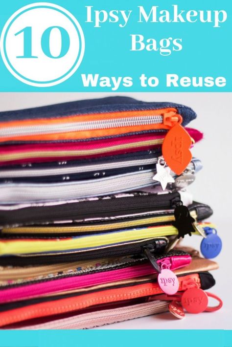 Looking for ways to Reuse your Ispy Makeup Bag? Don't throw the Ipsy Bag away. You can reuse it. No need to wonder what to do with Ipsy Makeup Bags. Here are 10 simple ways to reuse your Ipsy makeup bag. Blessing Bag, Kids Budget, Blessing Bags, Ipsy Makeup Bag, Ipsy Bags, Ipsy Glam Bag, Budget Crafts, Caddy Bag, Fun Wallets