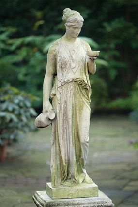 "I feel that my environment reflects my belief in the grace and art and elegance of living simply." Cottage Style Furniture, Charleston Gardens, Bird Baths, Goddess Statue, Classic Outdoor, Garden Fountains, Gorgeous Gardens, Garden Ornaments, Sculptures & Statues