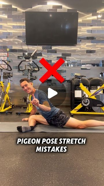 Movement Vault on Instagram: "❌ Pigeon pose stretch mistakes and how to fix them ⬇️  The most common mistake is performing this stretch as a static stretch and relaxing. More on this later.  The pigeon pose stretch targets your glute muscles shown here, and your piriformis muscles shown here.  The second most common mistake is having your front knee too bent.  Here’s how to fix these:   1. Try to keep your front knee bent to 90 degrees, this will increase the stretch in your front hip.  2. Most important: Turn this static stretch into an active stretch by driving your front leg down into the ground and holding this contraction.   Next, relax and then focus on trying to lift your front leg up off of the ground, causing your hip flexor muscles to contract.  You are now performing the pigeon Pigeon Stretch, Glute Muscles, Piriformis Muscle, The Pigeon, Pigeon Pose, Hip Openers, Hip Flexor, Vaulting, 90 Degrees