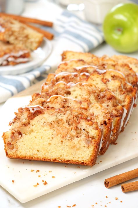 Loaf Breads, Cinnamon Loaf, Domestic Geek, Seasonal Baking, Apple Fritter Bread, Apple Fritter, Apple Bread, Mini Loaf, Apple Fritters