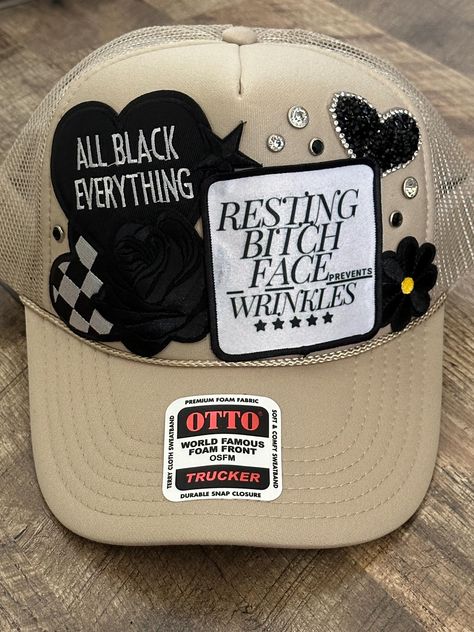 Customized trucker hats for your next event or even a gift for someone else. Inquire to create your own crowned creation. Trucker Hats With Patches, Womens Trucker Hat, Business Merch, Trucker Hat Outfit, Future Clothing, Hat Chain, Hat Bar, Granite City, Patch Hats