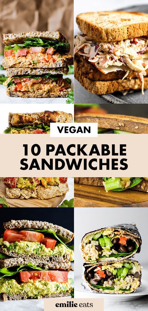 Packed Lunch Sandwiches, Vegan Sandwich Ideas, Veggie Sandwich Recipes, Cold Sandwich Recipes, Lunch For Work, Sandwich For Lunch, Food Sandwiches, Packing Lunch, Vegan Lunch Box