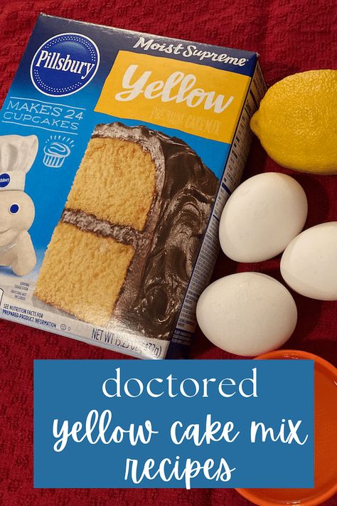 Doctored Yellow Cake Mix Recipes Best Box Yellow Cake Recipe Moist, Best Yellow Cake Mix Recipes, Carrot Cake With Yellow Boxed Cake, How To Make Yellow Cake Mix Better, How To Improve Yellow Box Cake, Yellow Cake Mix With Chocolate Chips, How To Make Yellow Cake Mix Into Spice Cake, Golden Yellow Cake Mix Recipes, Chocolate Cake From Yellow Box Cake