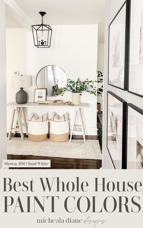 Whole house paint colors Best Farmhouse Paint Colors, Neutral Living Room Paint Color, Neutral Paint Colors Sherwin Williams, Whole House Paint Colors, Popular Interior Paint Colors, Best White Paint Colors, Neutral Interior Paint Colors, Farmhouse Paint Colors Interior, Laundry Room Paint Color