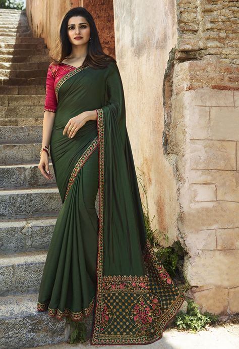 New arrivals! Check out the  Green White Rangoli Silk Indian Saree at #NihalFashions.  Discount & Free shipping all over India.  Use Coupon Code: GIRL15  #WomensFashion #Fashion #Women #OccasionWear #Saree #Traditional #Fashions #Discount #Offers Green Saree Contrast Blouse, Saree Contrast Blouse, Green Silk Saree, Bollywood Designer Sarees, Prachi Desai, Party Wear Sarees Online, Traditional Silk Saree, Indian Designer Sarees, Latest Designer Sarees