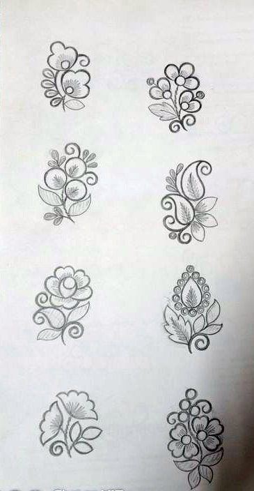 #handwork Rangoli Simple, Flower Pattern Drawing, Simple Flower Design, Simple Hand Embroidery Patterns, Birds Embroidery Designs, Simple Embroidery Designs, Diy Embroidery Designs, Hand Embroidery Patterns Flowers, Handmade Embroidery Designs