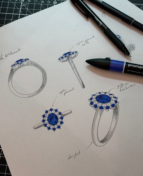 Avani | Spécialiste du Saphir (@avaniparis) • Instagram photos and videos Drawing Rings Jewelry, Sketch Jewelry Design, Jewellery Design Drawing, Rings Sketch, Jewelry Design Sketch, Jewellery Wallpaper, Sketch Jewelry, Jewellery Drawing, Ring Drawing