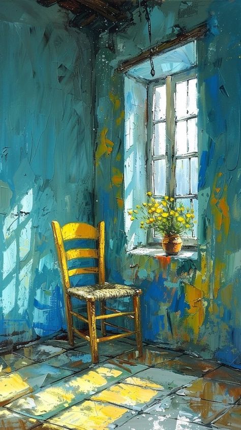 Vincent van Gogh ~ post-Impressionism Style Van Gogh's Paintings, Van Gogh Inspiration, Pinturas Van Gogh, A Chair Drawing, Van Gogh Inspired Paintings, Van Gogh Art Style, Van Gogh Style Painting, Classical Art Paintings, Van Gogh Inspired Art