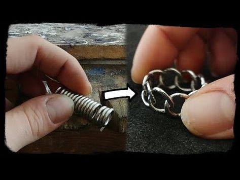 (1) Sterling Silver Chain Ring | Curb Link Chain Ring Making ~ By Kryher - YouTube Chained Linked Rings, Silver Metal Chain Ring With Solid Link Construction, Durable Metal Chain Ring, Silver Chain Link Ring Made Of Metal, Sterling Silver Tarnish-resistant Chain Ring, How To Make Rings, Chain Ring, Sterling Silver Chains, Silver Chain