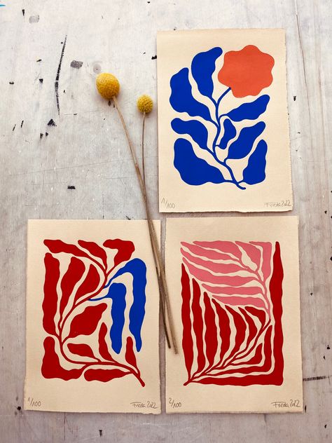 Lino Print Poster, Two Color Linocut, Abstract Lino Print, Lino Illustrations, Flower Lino Print, Lino Print Ideas, Lino Cut Art, Lino Cut Prints, Abstract Linocut