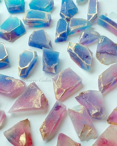 handmade candy • Instagram Candy Witch Aesthetic, Crystal Gem Candy, Crystal Candy Recipe, Edible Crystal Candy, Candies Aesthetic, Asian Candies, Kohakutou Candy, Crystal Rock Candy, Candy Rocks