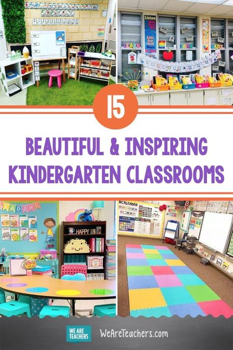 Need a school room makeover for you and your students? Check out this list of inspiring kindergarten classrooms for inspiration. #kindergarten #classroom #classroomideas #classroomsetup #supplies #teaching #teacher #classroomdecor Kindergarten Classroom Layout, Kindergarten Classroom Door, Creative Classroom Decor, Kindergarten Door, Kindergarten Classroom Design, Pre Kindergarten Classroom, Preschool Classroom Themes, Kindergarten Classroom Themes, Kindergarten Classroom Setup