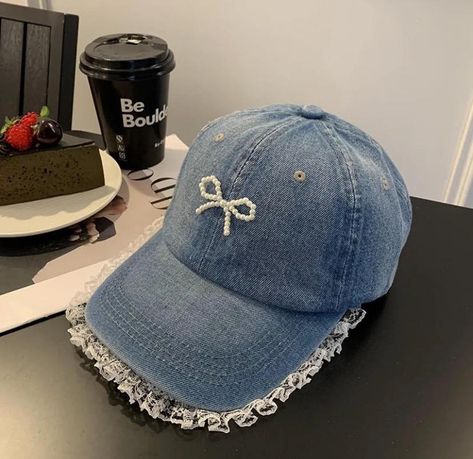 Because plain caps are BORING 🧢 🎀 🛍️ Cute Denim Lace Bow Womens Cap #denimcap #cap #caps #hats #cutehat #kawaiifashion #kpopfashion #kawaiistyle #kpopstyle