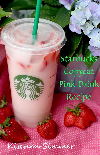 Kitchen Simmer: Starbucks DIY Pink Drink Diy Pink Drink, Starbucks Pink Drink, Pink Drink Recipes, Diy Foods, Arbonne Recipes, Star Bucks, Copycat Starbucks, Starbucks Diy, Starbucks Drinks Recipes