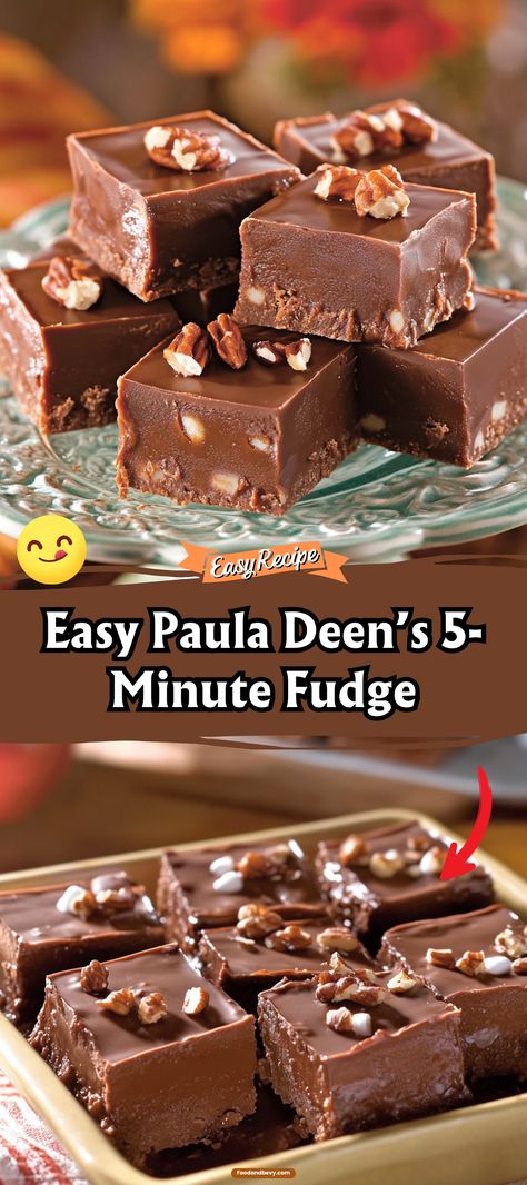 Indulge in the simplicity of Paula Deen’s 5-Minute Fudge. This quick and easy recipe delivers rich, chocolatey fudge in just minutes, using only a few ingredients. Perfect for impromptu gatherings or when you need a sweet fix without the wait. #QuickFudge #PaulaDeen #SweetTreats Easy Delicious Fudge Recipes, Foolproof Fudge Condensed Milk, Paula Dean Five Minute Fudge, Symphony Candy Bar Fudge, Paula Deans 5 Min Fudge, Chuck Drummond Fudge Recipe, Paula Deen 5 Min Fudge, Paula Deen Five Minute Fudge, 5 Minute Fudge By Paula Dean