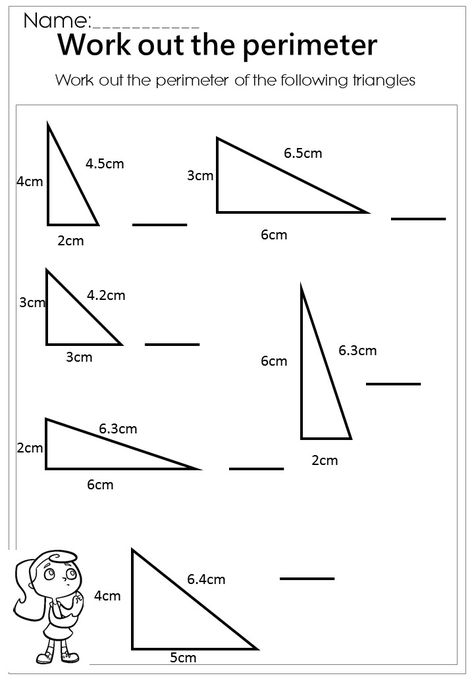 Work out the Triangle Perimeter Worksheet Perimeter Of Triangle, Quadrilaterals Worksheet, Trigonometry Worksheets, Area And Perimeter Worksheets, Area Worksheets, Printable Budget Worksheet, Perimeter Worksheets, Teaching Geometry, Triangle Worksheet