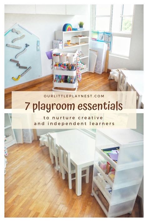 Small Learning Spaces, Play Area In Basement Small Spaces, Montessori, Playroom Ideas Age 6, Toddler Storage Ideas Toy Organization, Futon In Playroom, Small House Playroom Ideas, Playroom Centers Play Spaces, Multi Functional Playroom