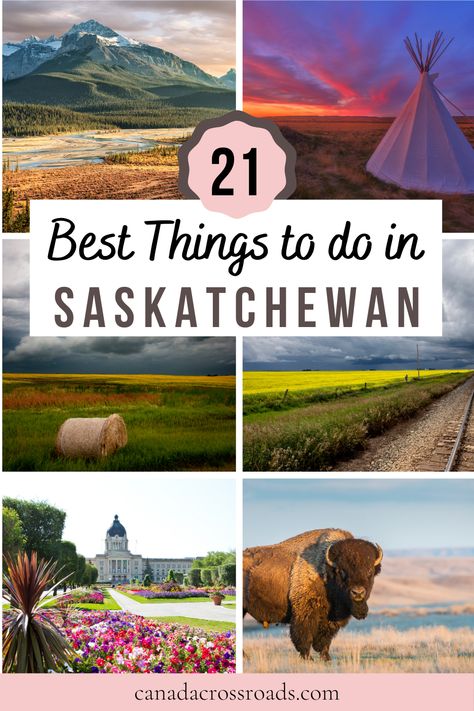 Visit Beautiful Saskatchewan Canada Travel Guide. Saskatchewan travel guide. Saskatchewan summer and winter guide. Visit Saskatchewan Moose Jaw Cypress Hills Grasslands National Park. Saskatchewan road trip places to visit. Saskatchewan travel tips for planning your next trip. Saskatchewan Saskatoon Regina travel tips. Saskatchewan Canada Landscape. Saskatchewan Canada Pictures Regina Saskatchewan Canada, Moose Jaw Saskatchewan, Saskatchewan Travel, Canada Saskatchewan, Canada Landscape, Canadian Road Trip, Regina Saskatchewan, Alberta Travel, Canada Pictures