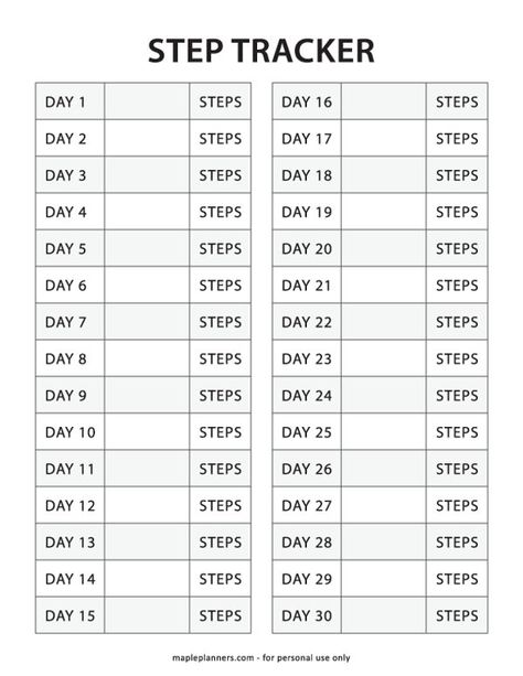 Free Printable Step Tracker, Steps Tracker Printable Free, Step Tracker Bullet Journal, Step Tracker Printable, Tracker Printable Free, Filofax Printables, Bullet Journal Layout Templates, Weekly Planner Sheets, Step Tracker