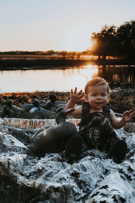 Duck Hunting First Birthday Pictures, Toddler Duck Hunting Photo Shoot, Baby Duck Hunting Pictures, Hunting First Birthday Pictures, Duck Hunting Themed 1st Birthday, One Lucky Duck Photoshoot, Hunting One Year Old Birthday, Duck Hunting Baby Announcement, First Birthday Boy Hunting Theme