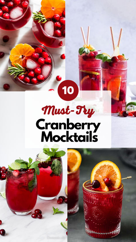 Cranberry Mocktails Non Alcoholic Cranberry Drinks, Cranberry Orange Mocktail Recipe, Non Alcoholic Cranberry Punch, Mocktails Non Alcoholic Cranberry, Recipes With Cranberry Juice, Cranberry Pomegranate Mocktail, Virgin Cranberry Cocktail, Apple Cranberry Mocktail, Cranberry Drinks Healthy