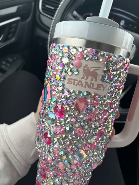 Rhinestone Stanley. Crystal Insulated Stanley Cup. 40oz Stanley. Quencher. Pink, Rose Quartz - Etsy Rhinestone Stanley Cup, Bedazzled Stanley, Blinged Cups, Boyfriends Birthday Ideas, Pink Stanley, Stanley Products, Neon Birthday Party, Trendy Water Bottles, Luxury Christmas Tree