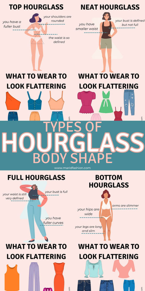 What are some of the most common types of hourglass figures? How you should dress for each type of hourglass body shape? What looks flattering on your body type? Answers to these and other questions are in this article. So check it out. Flattering Dress For Hourglass Shape, Clothes For Hour Glass Shaped, Bottoms For Hourglass Shape, Clothing Styles For Hourglass Shape, Clothes For An Hourglass Shape, X Body Type Outfit, How To Dress For Bottom Hourglass Shape, Hourglass Clothes Outfits, Dress An Hourglass Shape