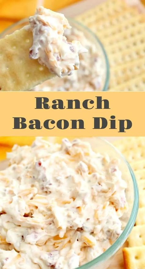 Bacon Ranch Crack Dip is the recipe you’re going to want to make copies of because everyone will be asking you for it! Essen, Bacon Dip Recipes, Bacon Ranch Dip, Cold Dip Recipes, Chip Dip Recipes, Ranch Dip Recipe, Delicious Dips Recipes, Bacon Dip, Bowl Party Food