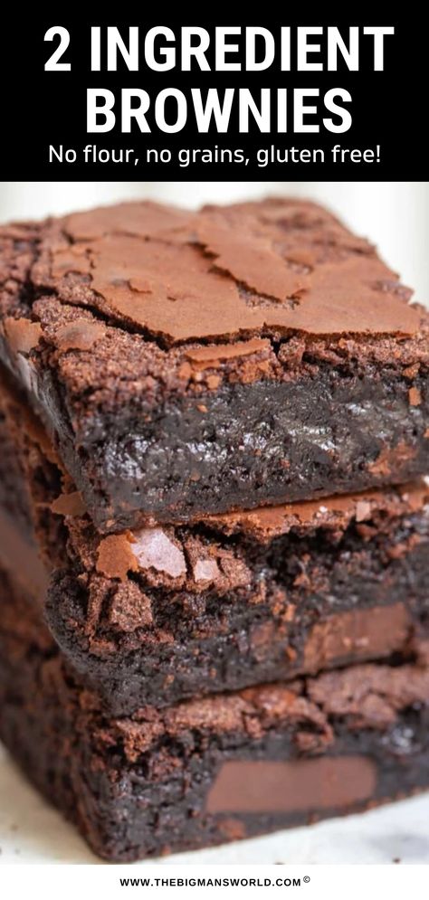 2 Ingredient Brownies, Desserts Keto, Easy Chocolate Desserts, Breakfast Low Carb, Low Carb Dessert, Keto Dessert Easy, Low Calorie Desserts, Brownies Recipe, Dessert Ingredients