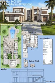 Case Minecraft, Plans Architecture, Plans Modern, Contemporary House Plans, Luxury House Plans, House Floor, Bedroom House, Modern House Plans, Story House