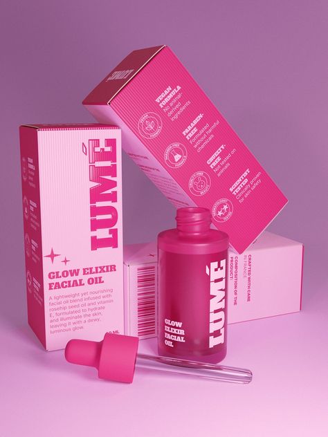 Lumé | Brand Identity & Packaging :: Behance Pink Skincare Packaging, Skin Care Package Design, Cute Skincare Packaging, Beauty Product Branding, Skincare Package Design, Skin Care Packaging Ideas, Packaging Bottle Design, Beauty Box Packaging, Bold Packaging Design